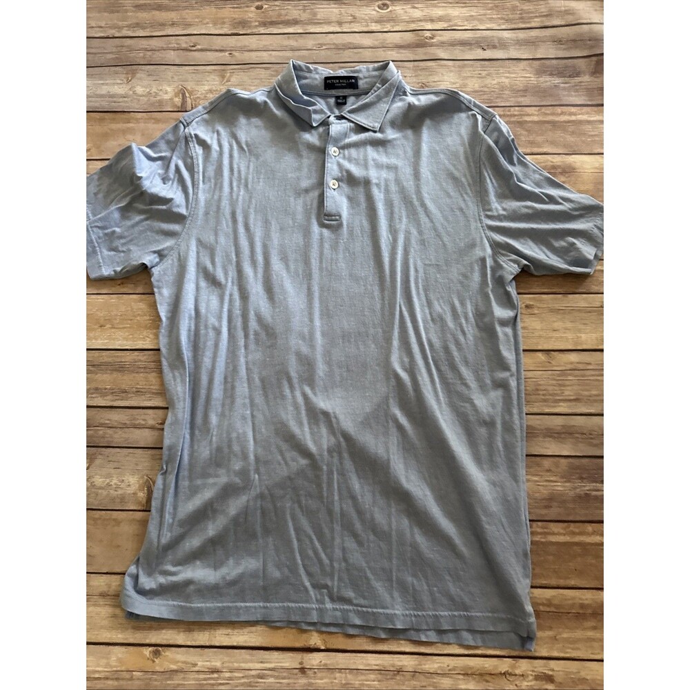 Peter Millar Collection Blue Golf Polo Shirt Mens Medium Short Sleeve